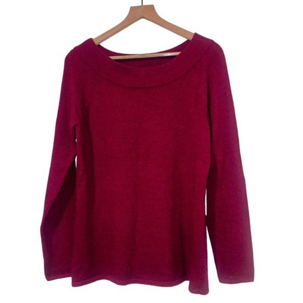 NWT Carole Little Sweater L Wool Angora blend purple‎ pullover